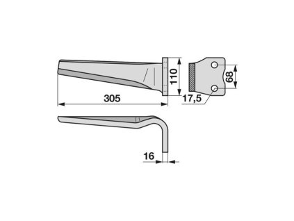 Messer passend für KUHN - rechts