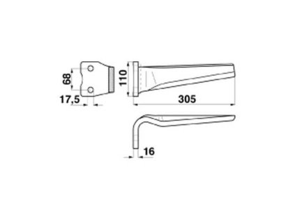 Messer passend für KUHN - links