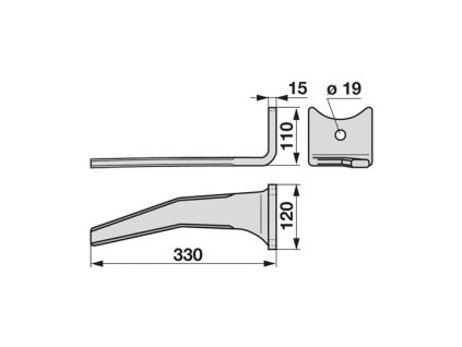 Messer passend für AMAZONE KG rotierend - rechts