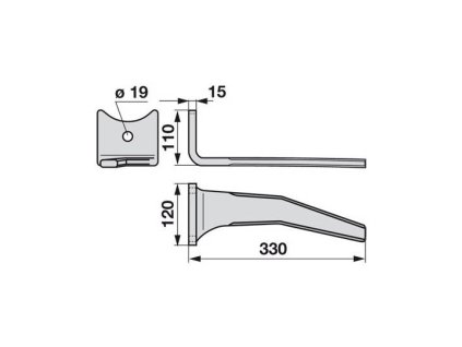 Messer passend für AMAZONE KG rotierend - links