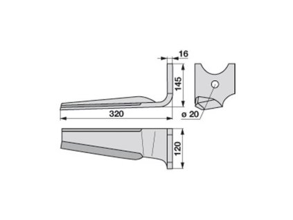 Messer passend für KUHN FastFit2 - rechts