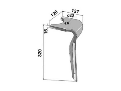 Messer passend für KUHN FastFit2 - links