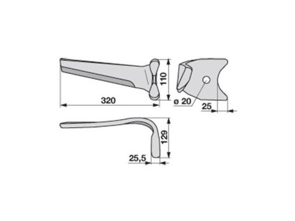 Messer passend für KUHN-Schnellspanner - rechts