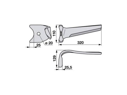 Messer passend für KUHN-Schnellspanner - links