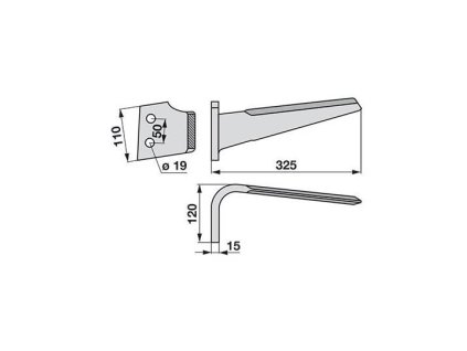 Messer geeignet für KVERNELAND - links