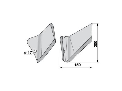 Flügelschare links anstelle von Pöttinger