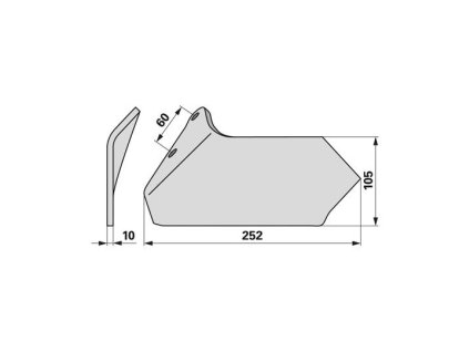 Flügelschare  172,5 - rechts