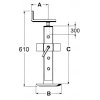 Stützfuß mit Höhenverriegelung 600 kg/300 mm