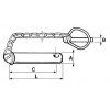 Oberlenkerbolzen mit Kette und  Splint  25x120 mm