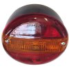 Rücklicht rund 140 mm - links mit Beleuchtung. LIZENZSCHILD