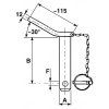Bolzen mit Griff,  Kette und Splint  25/130 mm