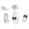 3-poliger 12–24 V Kunststoff-Stecker mit Kappe