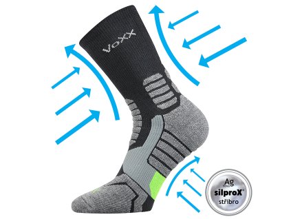 VoXX kompresní ponožky pro běh a halové sporty Ronin tmavě šedá