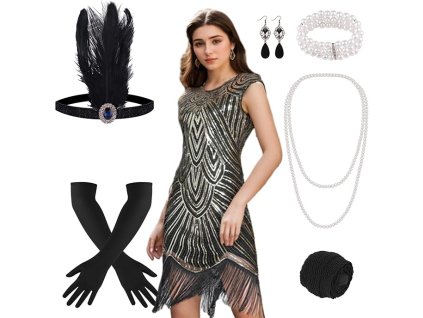 šaty s flitry 20.léta