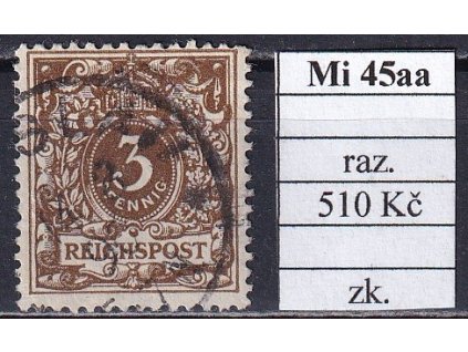 Deutsches Reich Mi 45 aa razítkované zkoušené