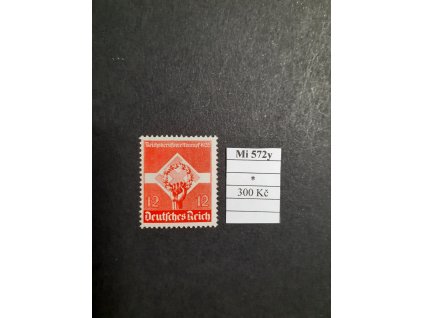 Deutsches Reich Mi 572 y po nálepce