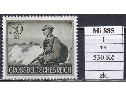 Deutsches Reich Mi 885 I svěží zkoušené