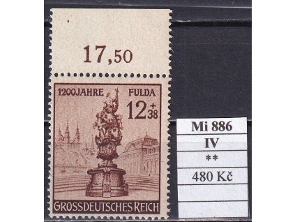 Deutsches Reich Mi 886 IV svěží