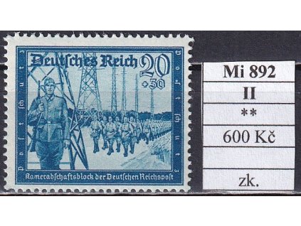 Deutsches Reich Mi 892 II svěží zkoušené