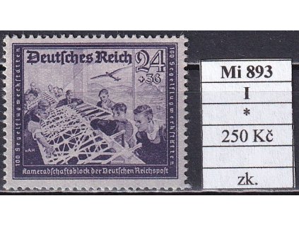 Deutsches Reich Mi 893 I po nálepce zkoušené