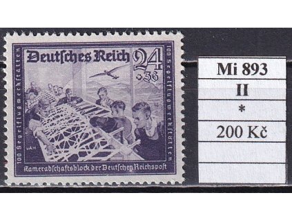 Deutsches Reich Mi 893 II po nálepce