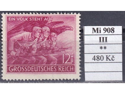 Deutsches Reich Mi 908 III svěží