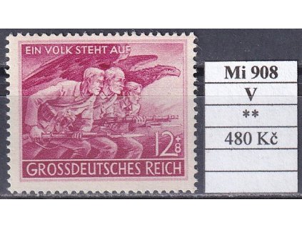 Deutsches Reich Mi 908 V svěží