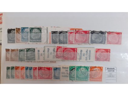 Deutsches Reich Hindenburg 1937-39 kompletní razítkované