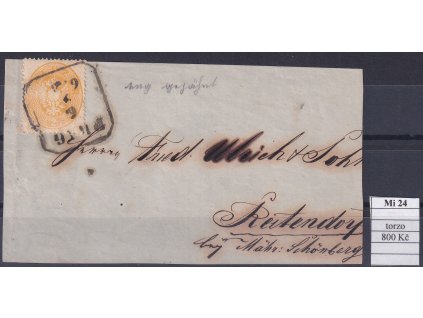 Rakousko Mi 24 na torze dopisu