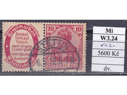Deutsches Reich Mi W 3.24 razítkované dv.