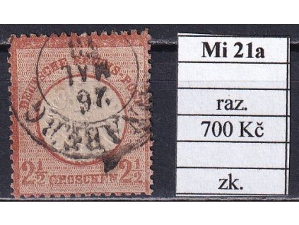 Deutsches Reich Mi 21a razítkované zkoušené