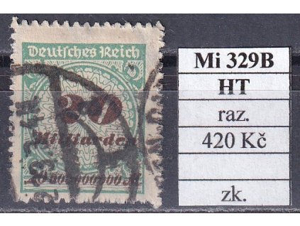 Deutsches Reich Mi 329 B HT razítkované zkoušené