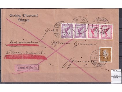 Deutsches Reich Mi W 22 dopis