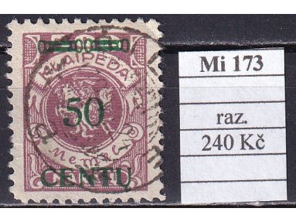 Memelgebiet Mi 173 razítkované