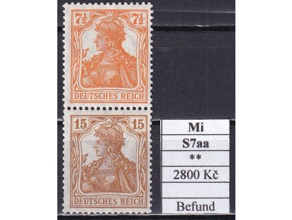Deutsches Reich Mi S 7 aa svěží Befund