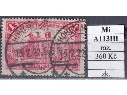 Deutsches Reich Mi A 113 III razítkované zkoušené