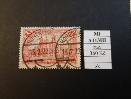 Deutsches Reich Mi A113 III razítkované zkoušené