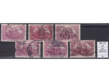 Deutsches Reich Mi 115 a-f razítkované zkoušené