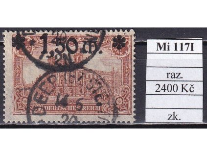 Deutsches Reich Mi 117 I razítkované zkoušené