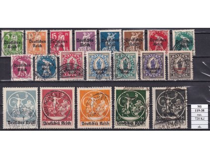 Deutsches Reich Mi 119-38 razítkované zkoušené