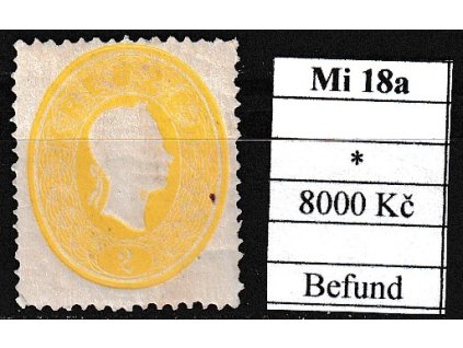 Rakousko Mi 18 a Befund