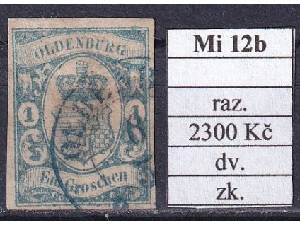 Oldenburg Mi 12 b razítkované zkoušené dv.