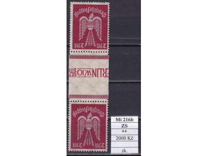 Deutsches Reich Mi 216 b ZS svěží zkoušené