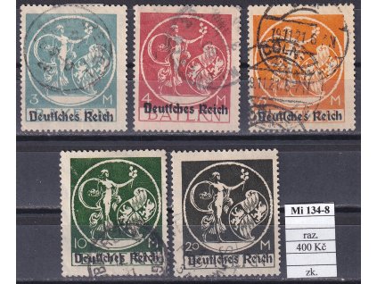 Deutsches Reich Mi 134-8 razítkované zkoušené