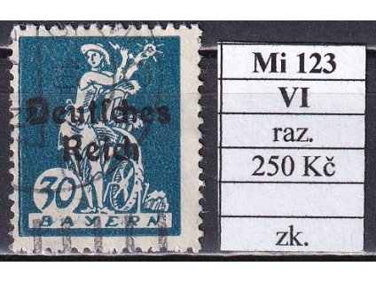Deutsches Reich Mi 123 VI razítkované zkoušené