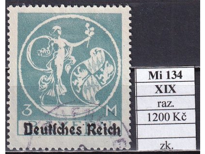 Deutsches Reich Mi 134 XIX razítkované zkoušené