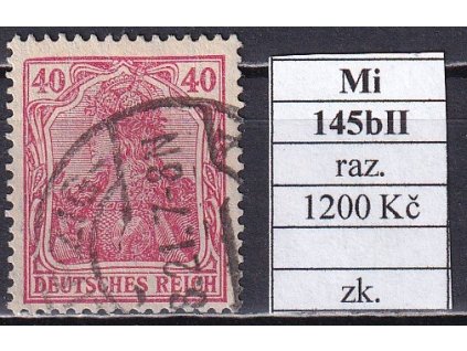Deutsches Reich Mi 145 bII razítkované zkoušené