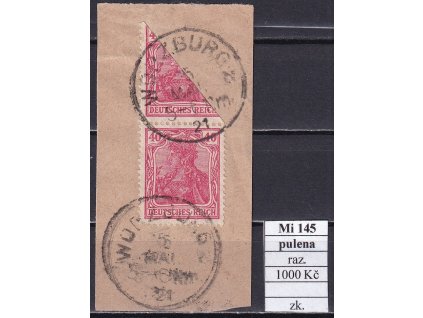 Deutsches Reich Mi 145 b pulena razítkované zkoušené