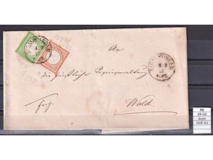 Deutsches Reich Mi 15+23 dopis