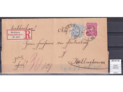 Deutsches Reich Mi 41+42 na Reko dopise